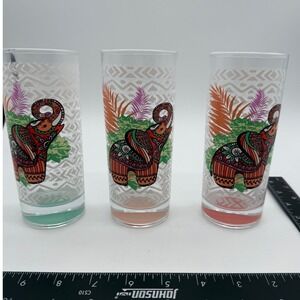 Elephant Tumblers Set of 3 Retro Glasses Colorful TMD Holdings Barware